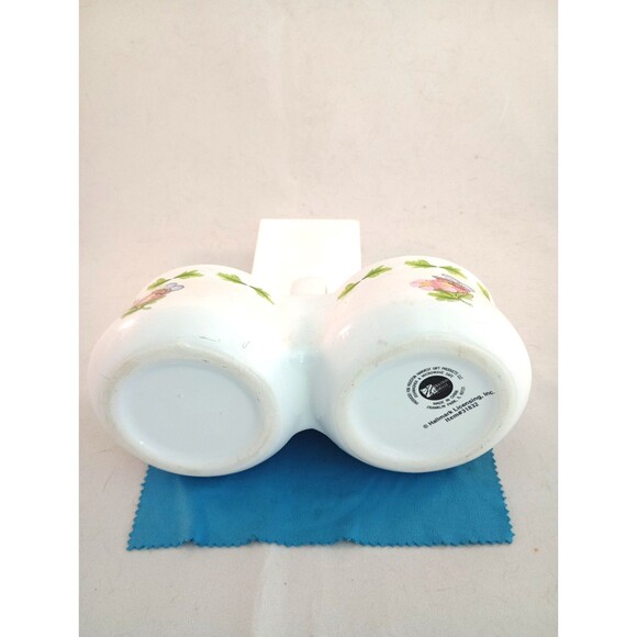 Hallmark Vtg Houston Harvest Cream / Sugar Server Bowl W/ Spoons And Lids - Picture 6 of 6